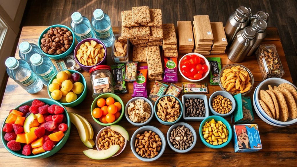 healthy snacks and drinks