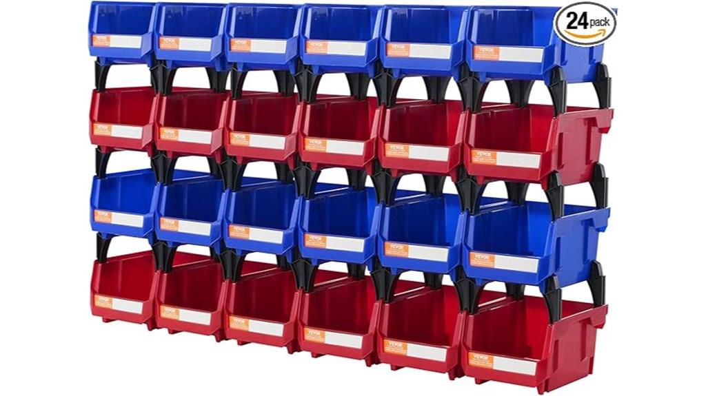 24 pack plastic storage bins