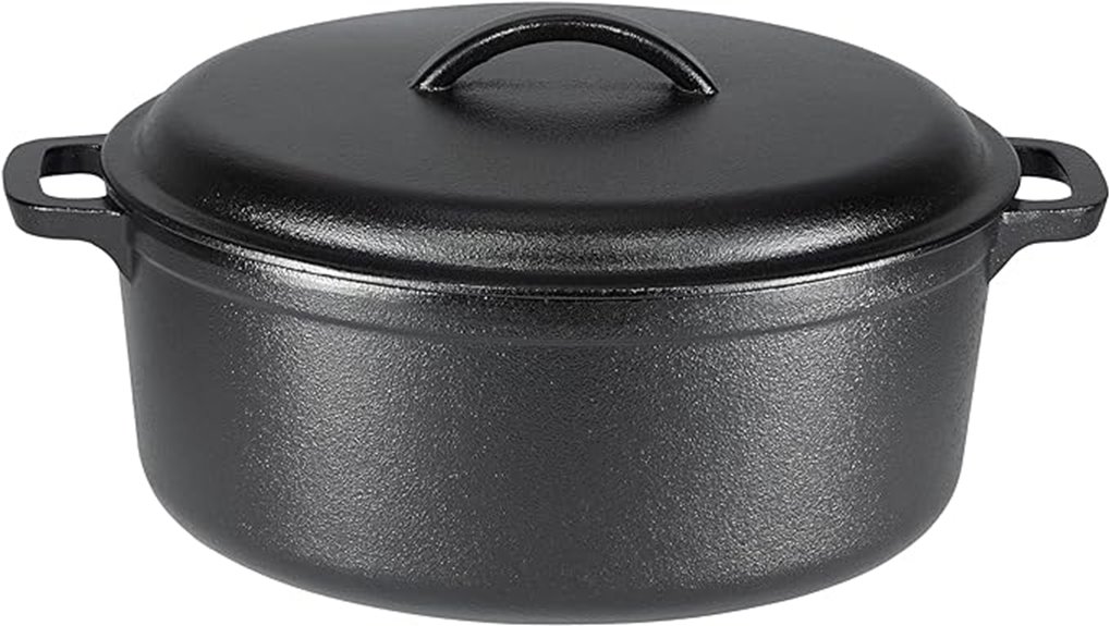 7 quart black cast iron