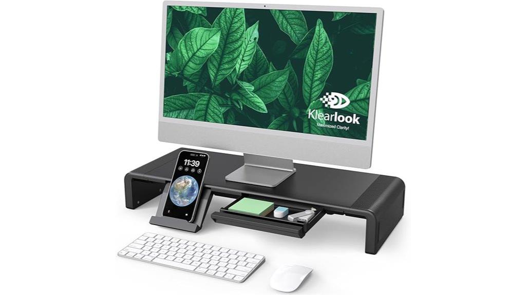 adjustable monitor stand with storage