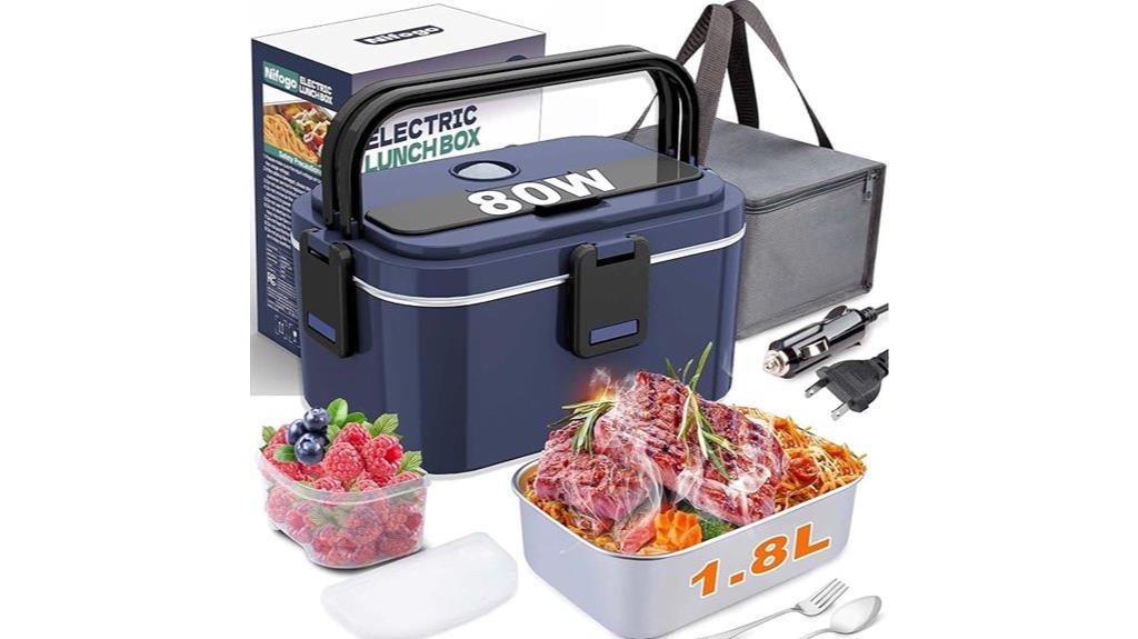 blue adult electric lunch box