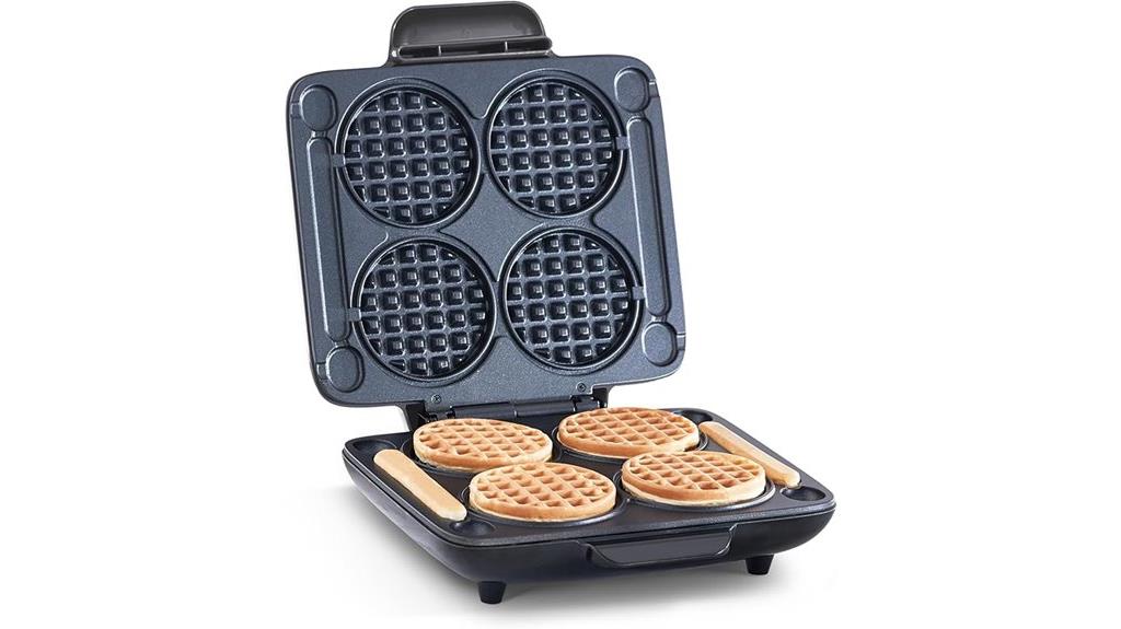 compact four plate waffle maker