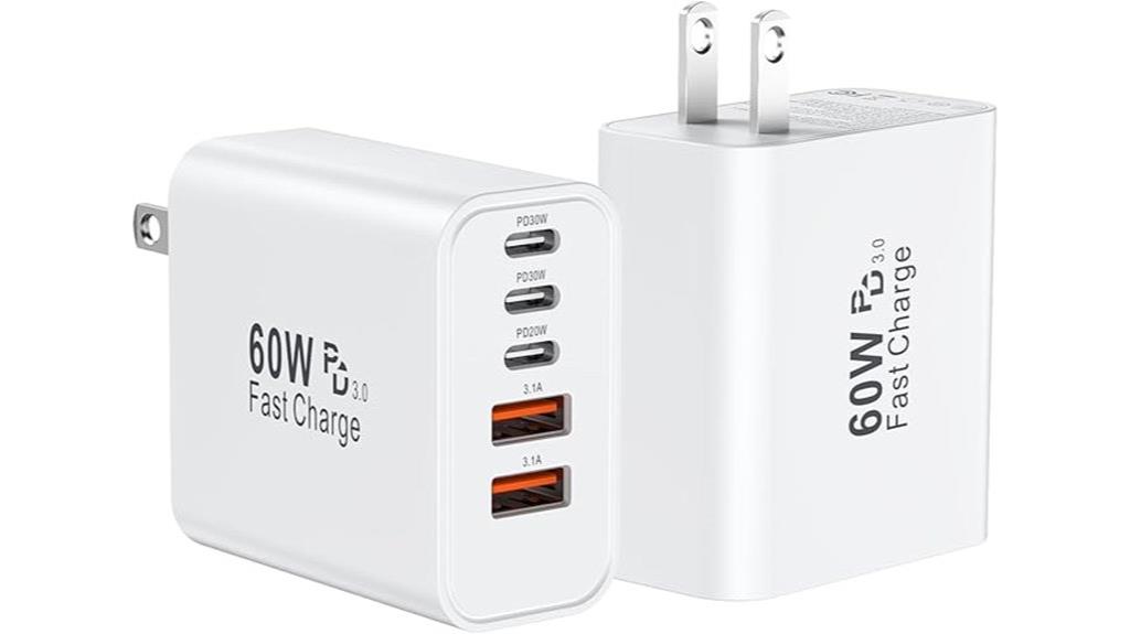 dual 60w usb c chargers