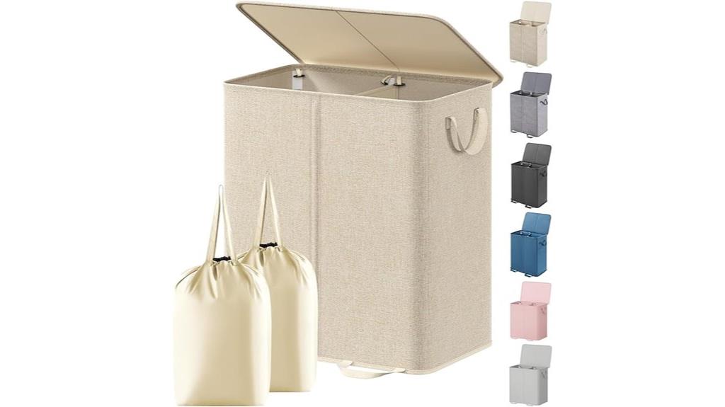 dual compartment laundry hamper