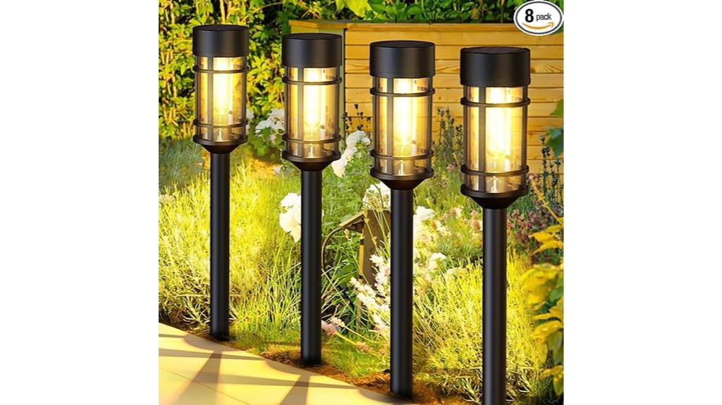 eight waterproof solar lights