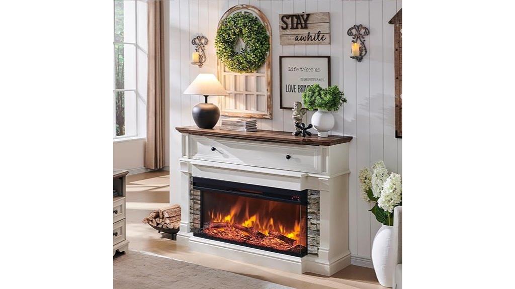 electric fireplace with mantel