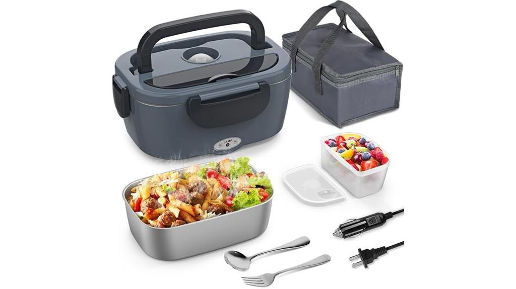 electric grey and black lunchbox