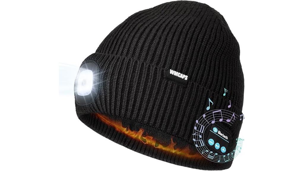 fleece beanie with light