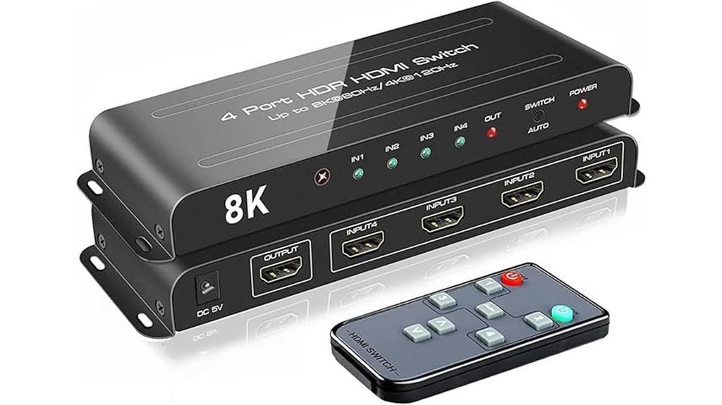 four port 8k hdmi switch