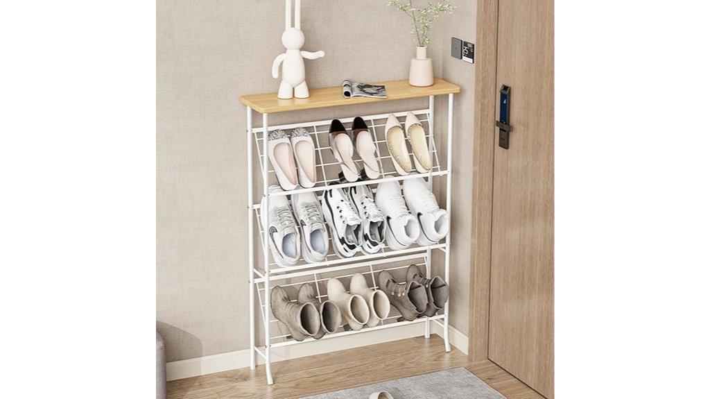 four tier metal shoe rack