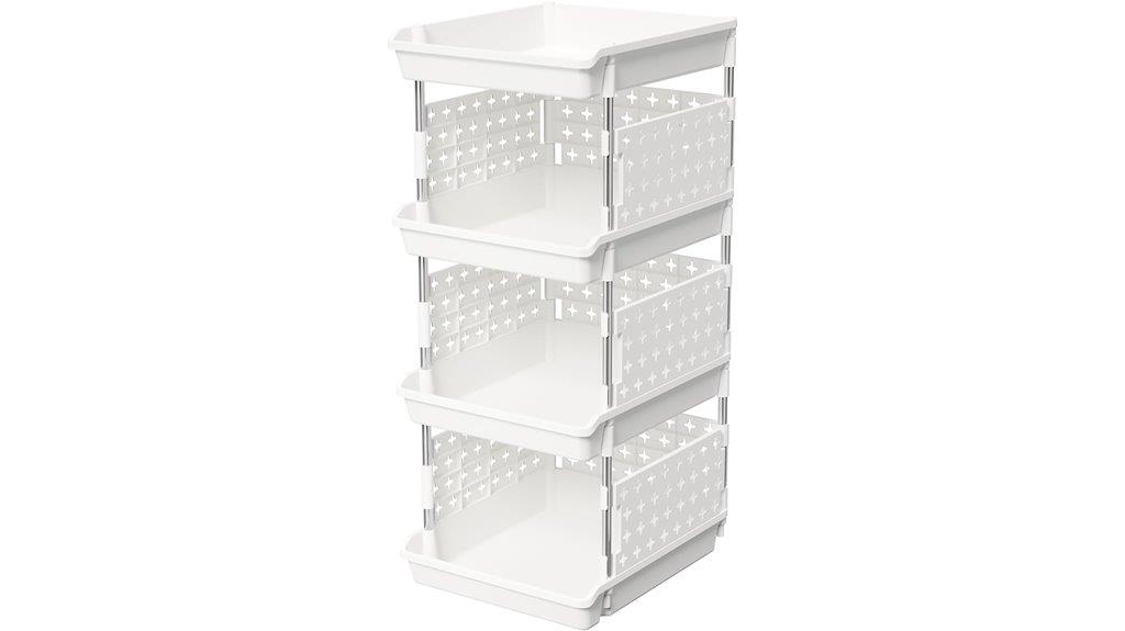 four tier plastic baskets