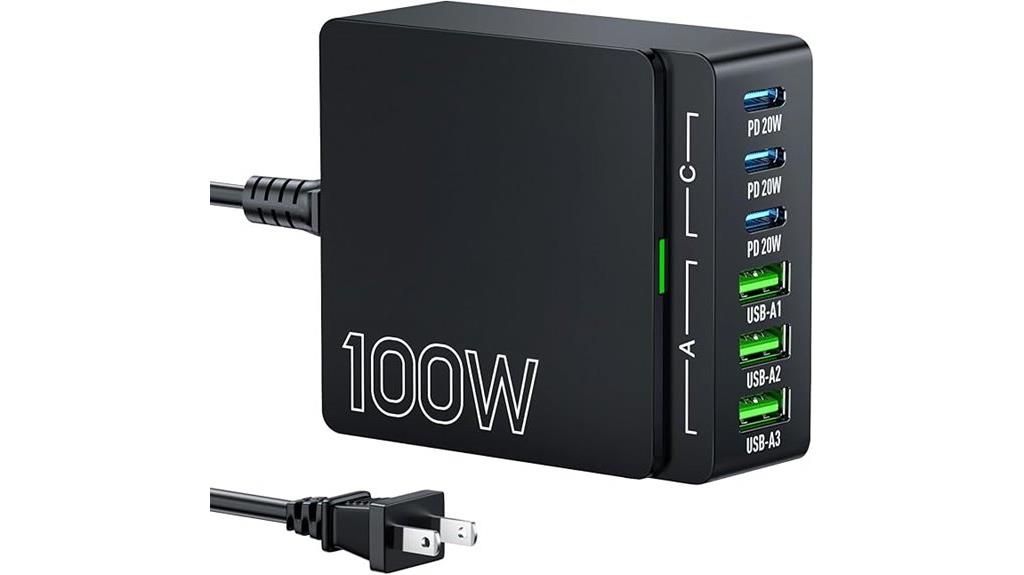 high power 6 port charger