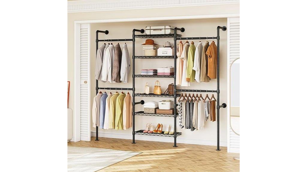 industrial pipe closet rack