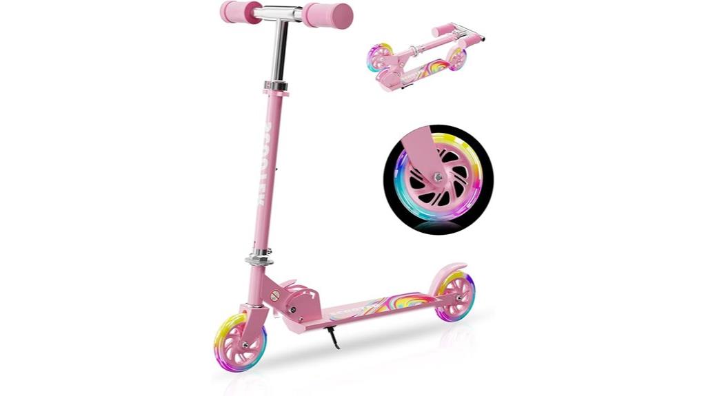 kids adjustable led scooter