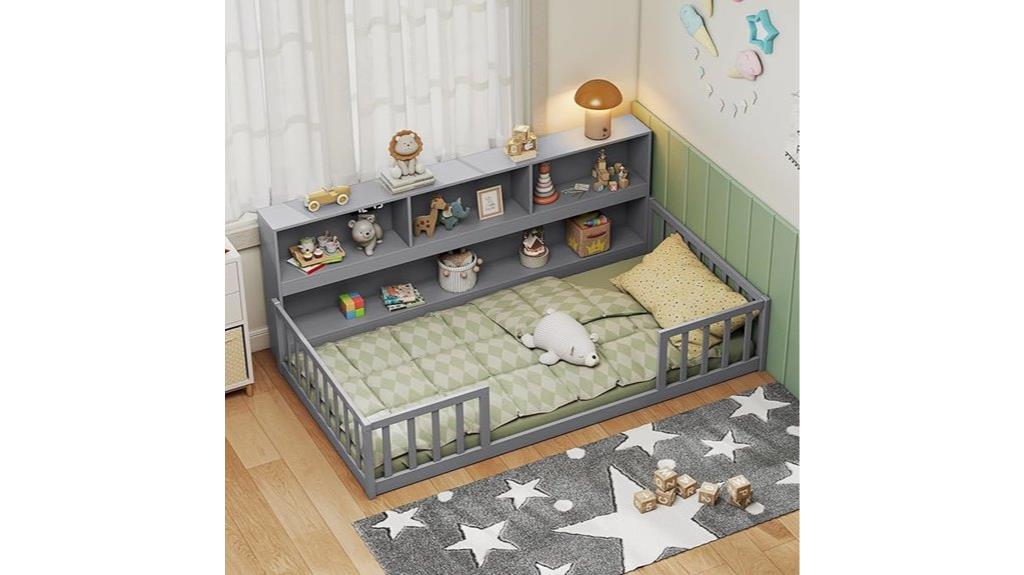 kids twin floor bed