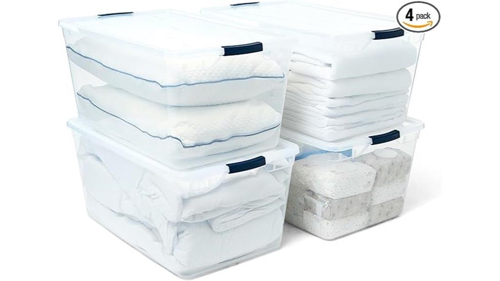 large clear storage bins