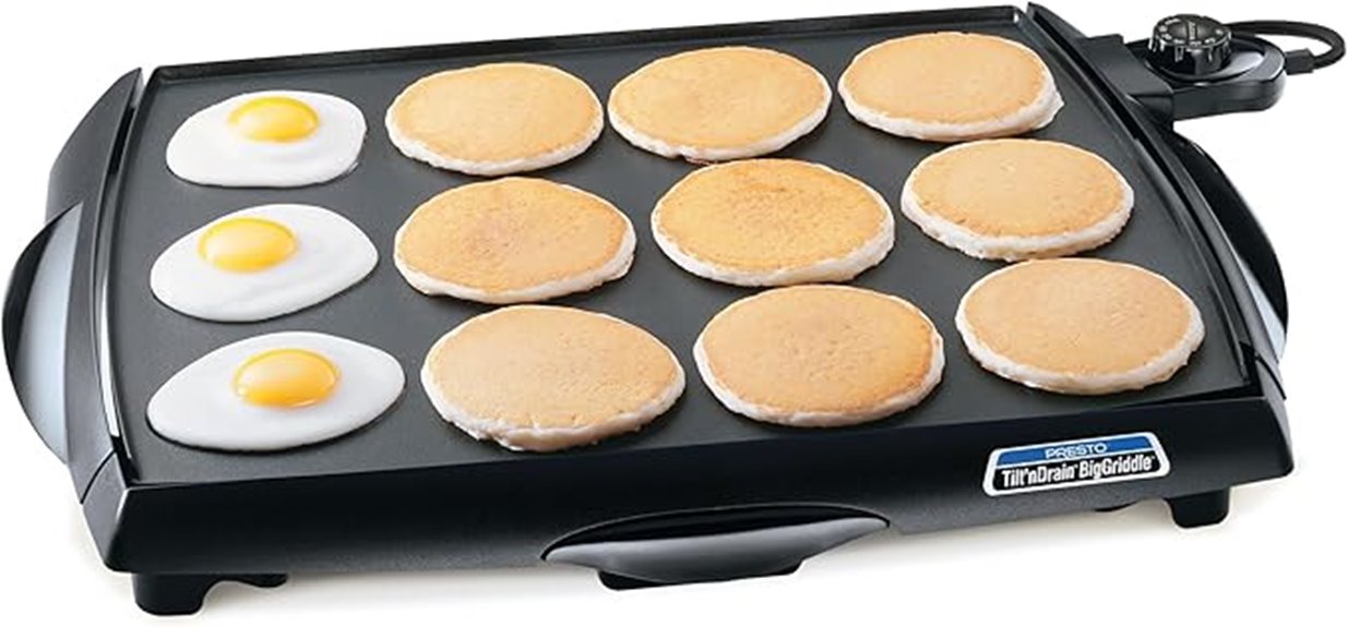 large tilt controlled electric griddle