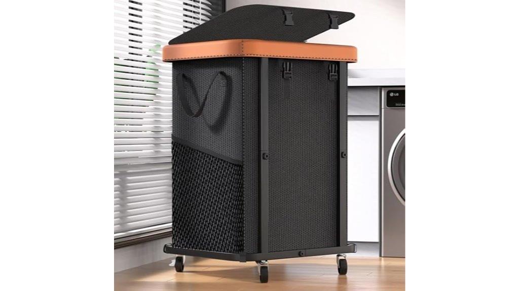large wheeled laundry basket