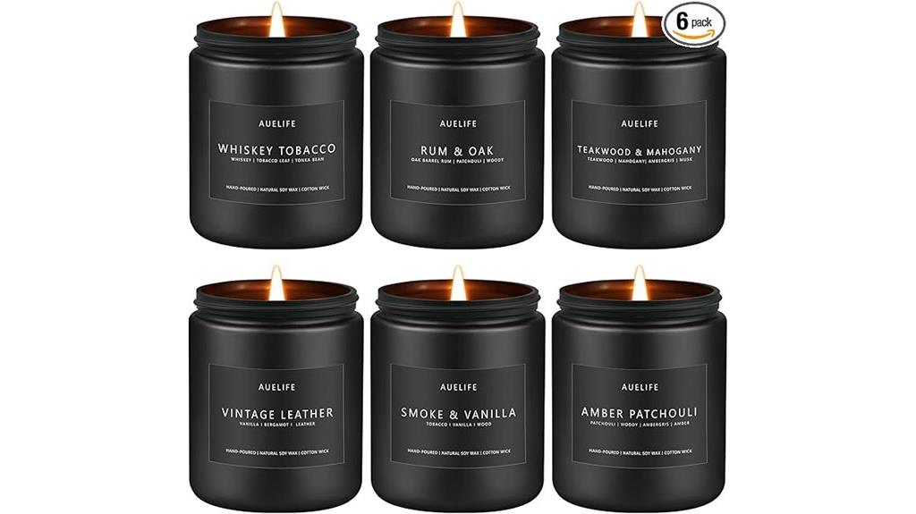 men s 6 scented candle set