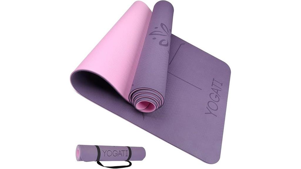 non slip yoga mat with alignment