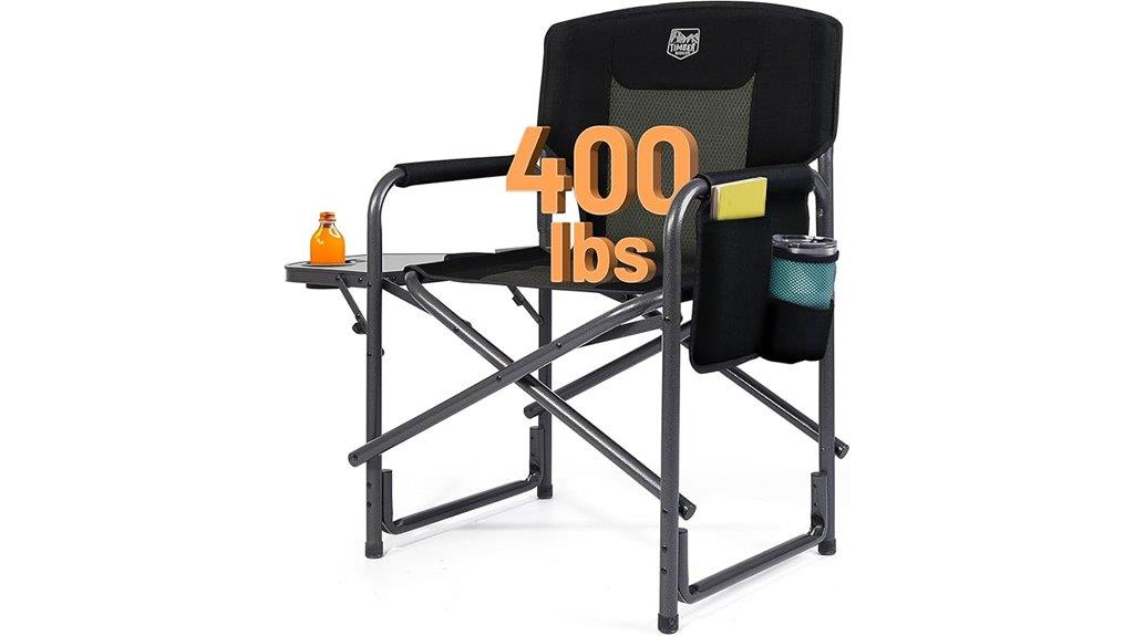 oversized aluminum camping chair