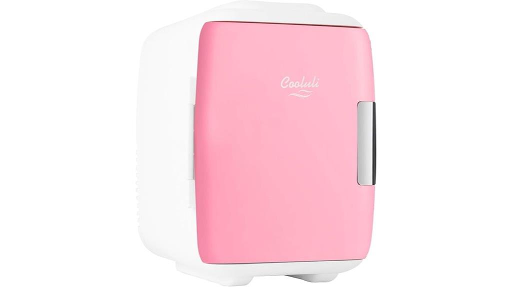 pink compact mini fridge