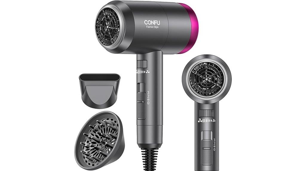 portable 1600w negative ion hairdryer