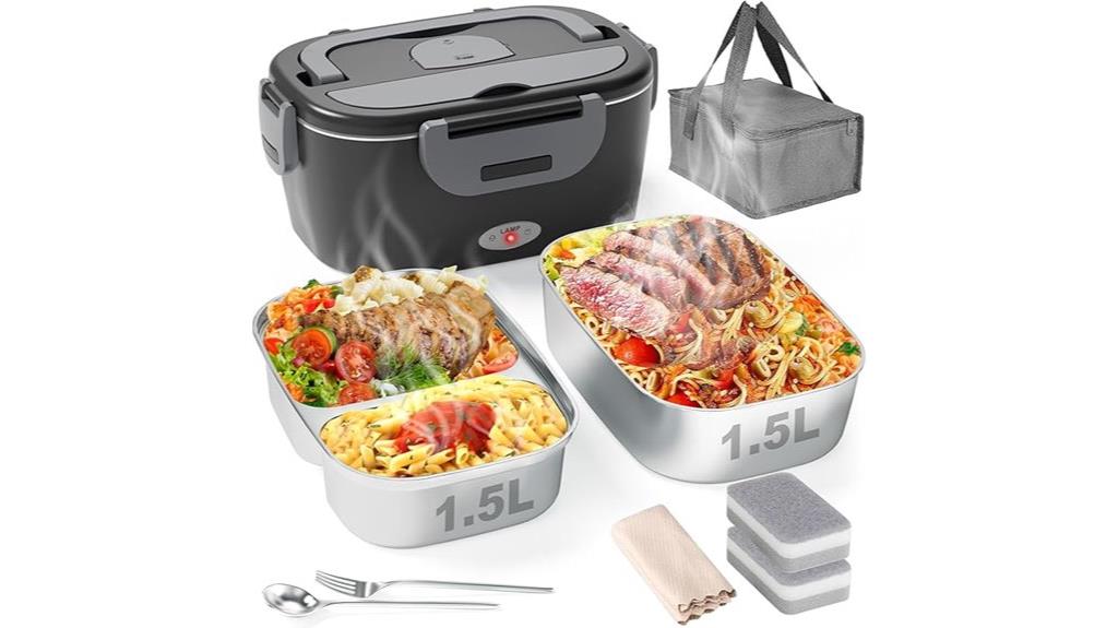 portable heated food container