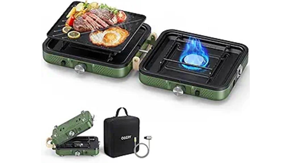 portable two burner camping stove