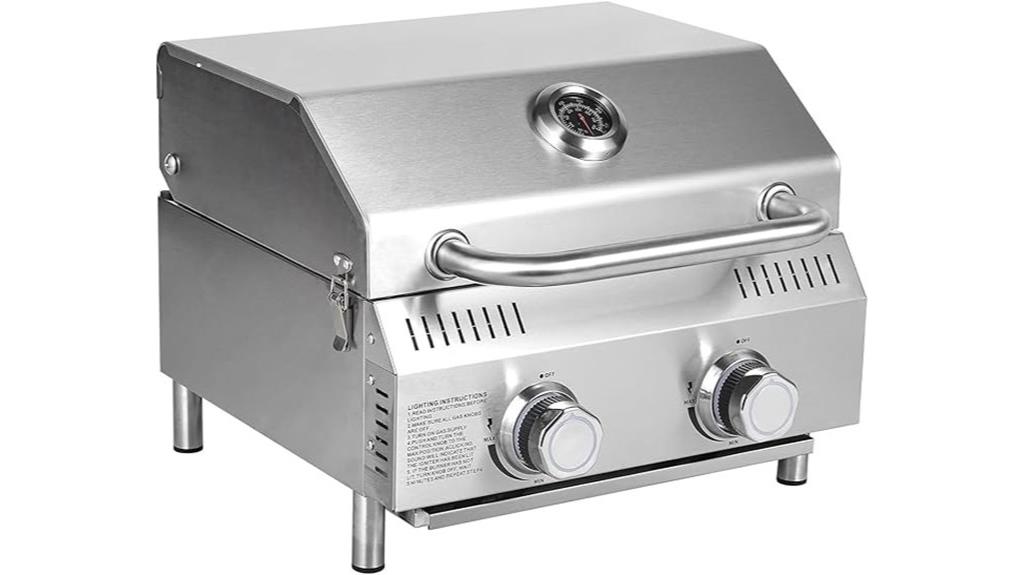 portable two burner tabletop grill