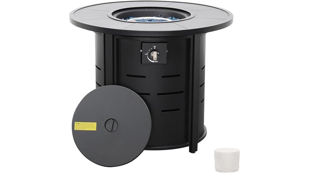 round 30 inch fire table