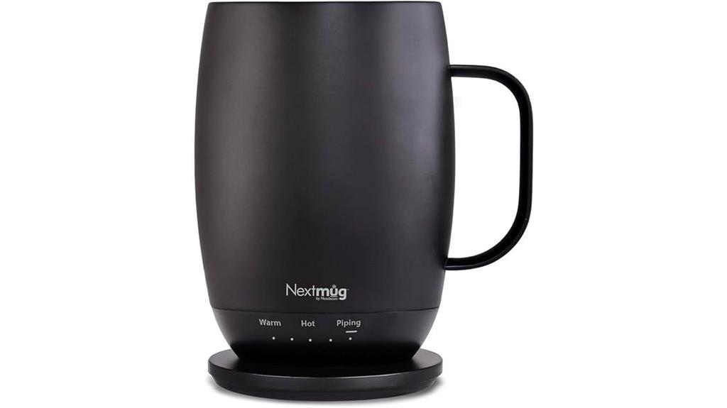 self heating black coffee mug