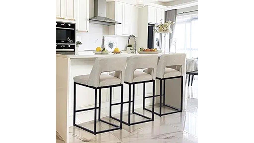 set of 3 upholstered stools