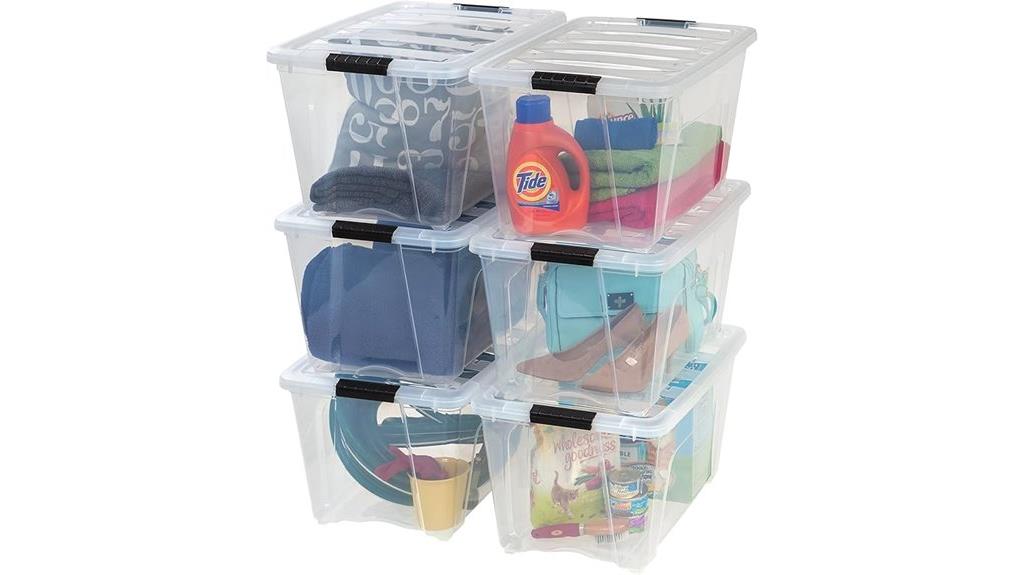 six pack plastic storage bins