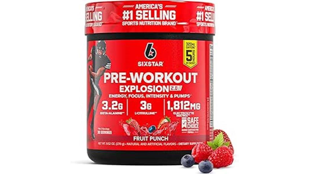 six serving pre workout powder