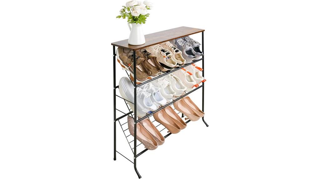 slim entryway shoe organizer