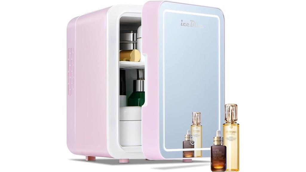 small iceblue makeup fridge