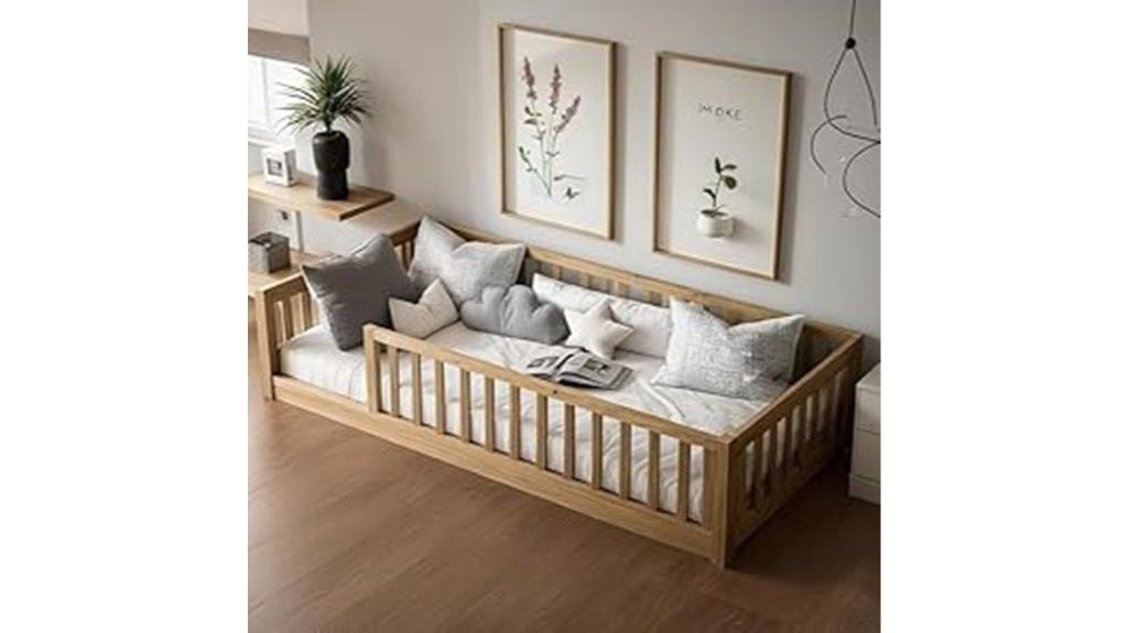 small wooden toddler bed