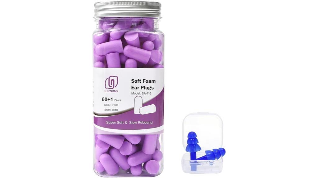 soft foam earplugs 60 pairs