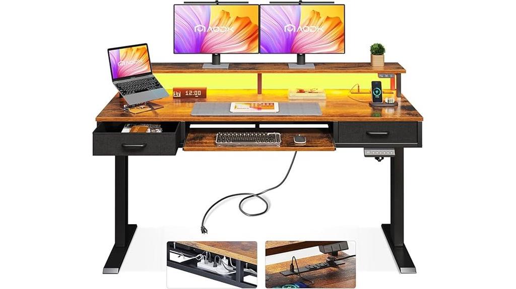 standing desk with storage
