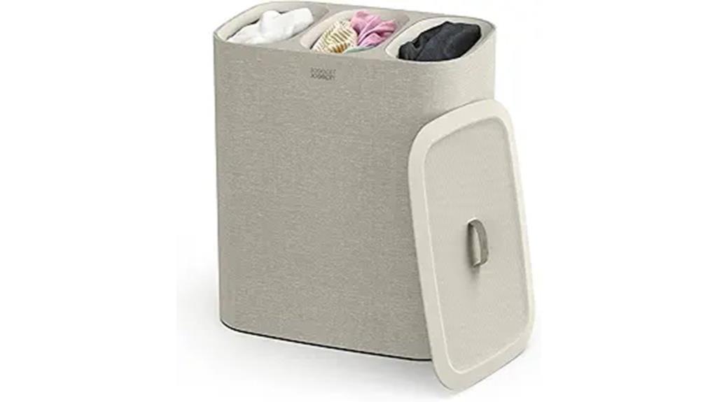 tri compartment laundry hamper