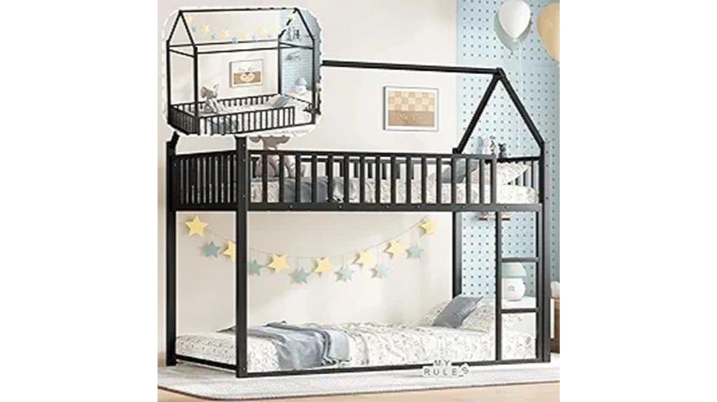 twin bunk beds with guardrails