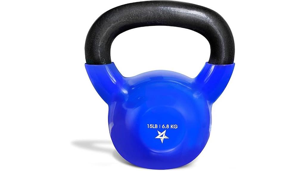 variety of coated kettlebells
