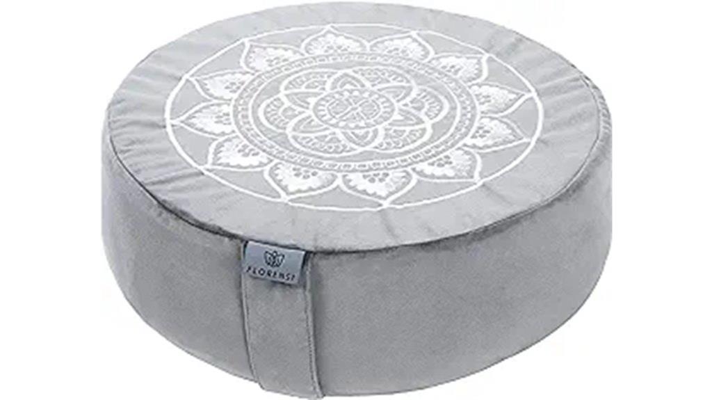 velvet covered meditation cushion