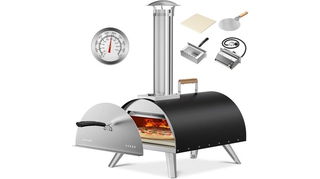 versatile black outdoor oven