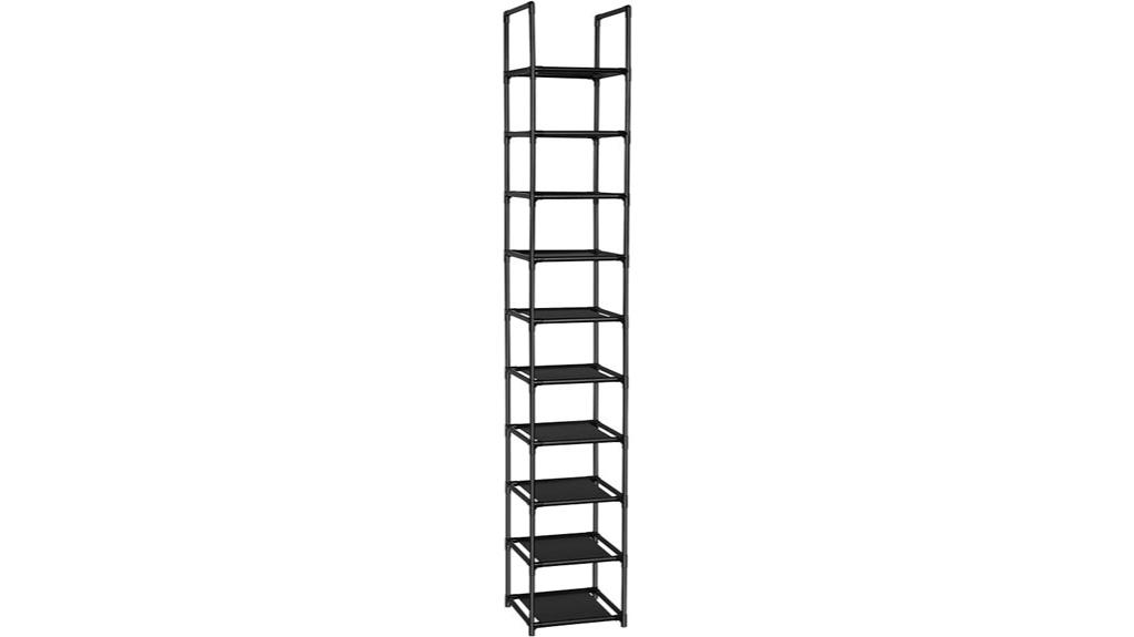 vertical 10 tier shoe rack