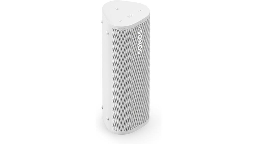 white portable waterproof speaker