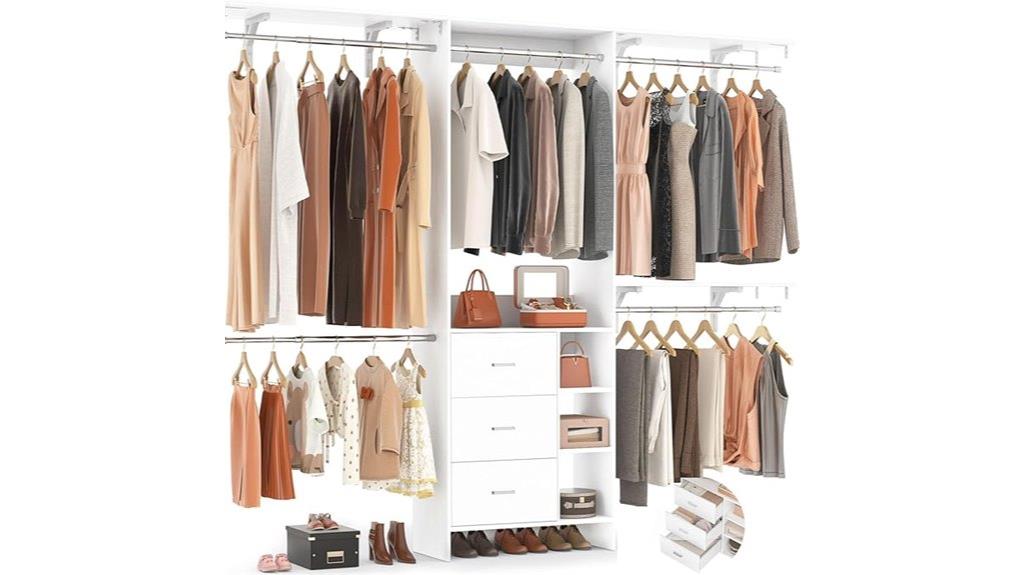 wooden drawer closet system