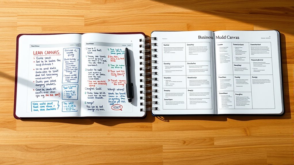 comparing lean and business canvas