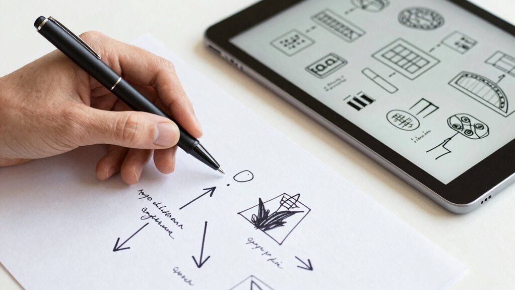 consistent clear handwritten diagrams